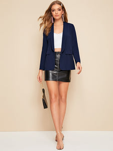 Solid Shawl Collar Blazer