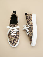 Load image into Gallery viewer, Leopard Lace-Up Sneakers