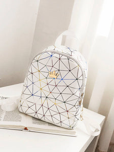 Crown Decor Geometric Print Backpack