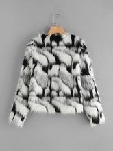 Load image into Gallery viewer, Two Tone Faux Fur Open Front Coat