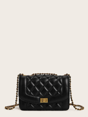 Twist Lock Quilted Chain Bag