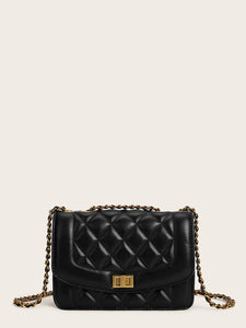 Twist Lock Quilted Chain Bag