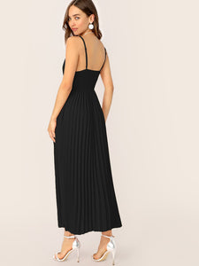 Surplice Neck Pleated Cami Dress