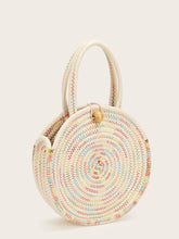 Load image into Gallery viewer, Ball Decor Weave Round Satchel Bag