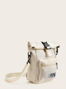 Release Buckle Front Oxford Fabric Crossbody Bag