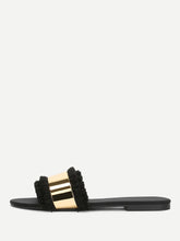 Load image into Gallery viewer, Tassel Detail Flat Sandals