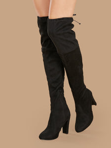 Almond Toe Stretchy Suede Over The Knee Boots