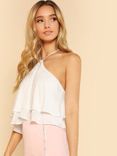 Load image into Gallery viewer, Zip Back Halter Flowy Top