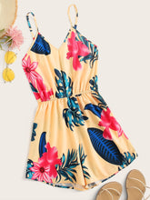 Load image into Gallery viewer, Tropical Print Cami Playsuit