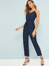 Load image into Gallery viewer, Solid Drawstring Waist Slip Jumpsuit