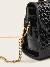 Load image into Gallery viewer, Croc Embossed Chain Flap Satchel Bag