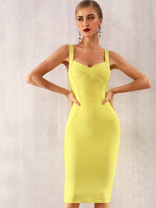 Adyce Solid Zip Back Bandage Slip Dress