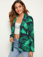 Load image into Gallery viewer, Notch Collar Tropical Print Blazer