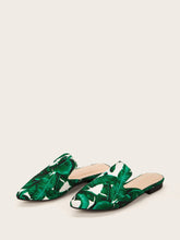 Load image into Gallery viewer, Random Tropical Pattern Point Toe Flat Mules