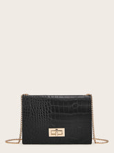 Load image into Gallery viewer, Twist Lock Croc Embossed Crossbody Bag