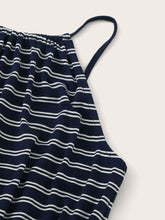 Load image into Gallery viewer, Blouson Waist Striped Halter Romper