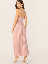 Load image into Gallery viewer, Surplice Neck Pleated Cami Dress