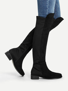 Knee Length Plain Boots