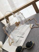 Load image into Gallery viewer, Twist Lock Clear Chain Satchel Bag