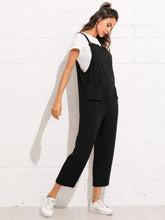 Load image into Gallery viewer, Pocket Front Rolled Up Hem Utility Overalls