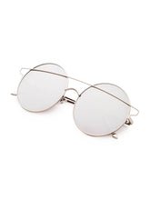 Load image into Gallery viewer, Silver Double Bridge Round Sunglasses