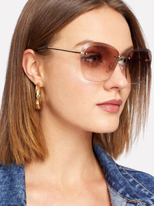 Rimless Tinted Lens Sunglasses