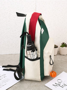 Ball Charm Decor Backpack With Pencil Case 4pcs