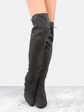 Load image into Gallery viewer, Almond Toe Chunky Heel Thigh High Boots