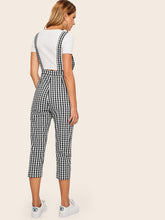 Load image into Gallery viewer, Gingham Pocket Side Overalls