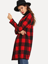 Load image into Gallery viewer, Checkered Open Front Collarless Coat