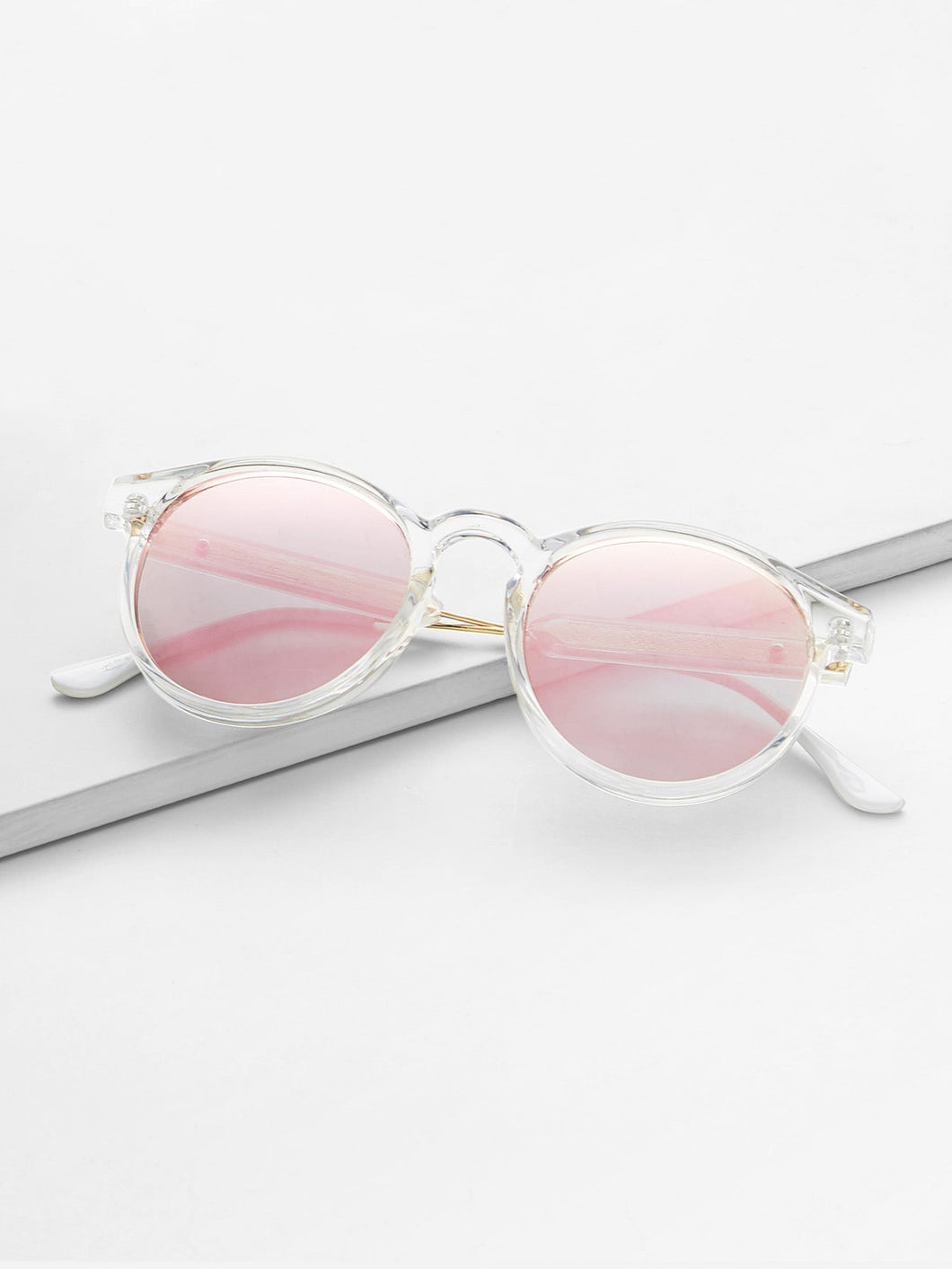 Clear Frame Mirror Lens Sunglasses