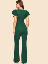 Load image into Gallery viewer, 70s Layered Sleeve Belted Flare Leg Jumpsuit