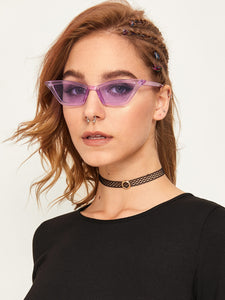 Plain Frame Tinted Lens Sunglasses