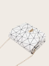 Load image into Gallery viewer, Geometric Print Push Lock Chain Bag