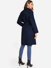 Load image into Gallery viewer, Drop Shoulder Drape Collar Wrap Coat