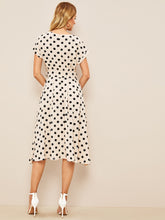 Load image into Gallery viewer, 60s Polka Dot Ring Belted Skater Dress