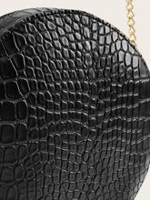 Load image into Gallery viewer, Croc Embossed Chain Round Crossbody Bag