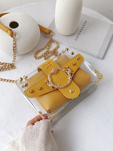 Studded Decor Clear Bag With Inner Pouch