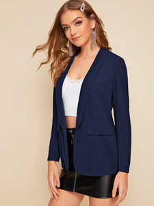 Solid Shawl Collar Blazer