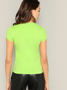 Neon Green Cap Sleeve Tee