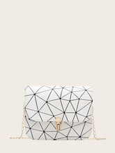 Load image into Gallery viewer, Geometric Print Push Lock Chain Bag