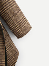 Load image into Gallery viewer, Plaid Waterfall Neck Jacket