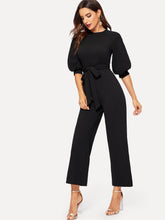 Load image into Gallery viewer, Balloon Sleeve Solid Straight Leg Jumpsuit