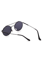 Load image into Gallery viewer, Blue Flat Lens Double Bridge Round Sunglasses