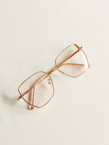 Irregular Frame Glasses With Case