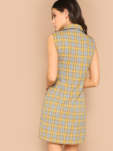 Load image into Gallery viewer, Double Breasted Glen Plaid Tank Dress