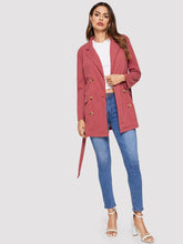 Load image into Gallery viewer, Button Detail Notched Collar Coat