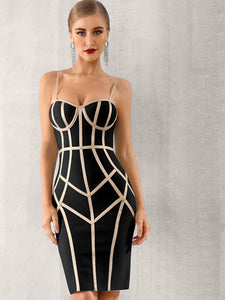 Adyce Zip Back Bustier Bandage Slip Dress