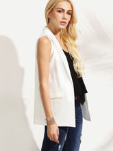 Load image into Gallery viewer, Shawl Lapel Sleeveless Open Front Blazer