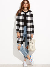 Load image into Gallery viewer, Checkered Open Front Collarless Coat